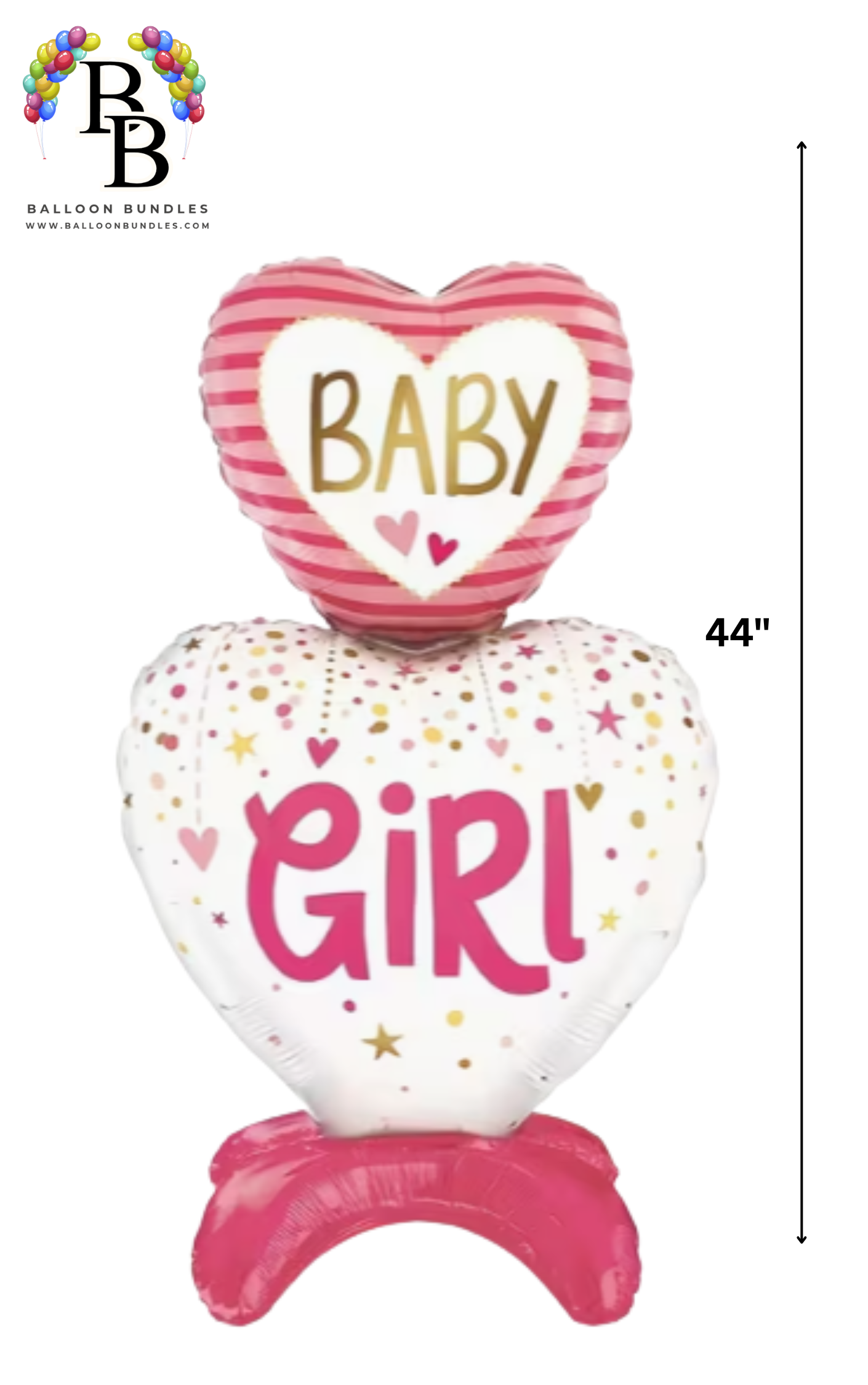 44-inch Baby Girl Heart Balloon