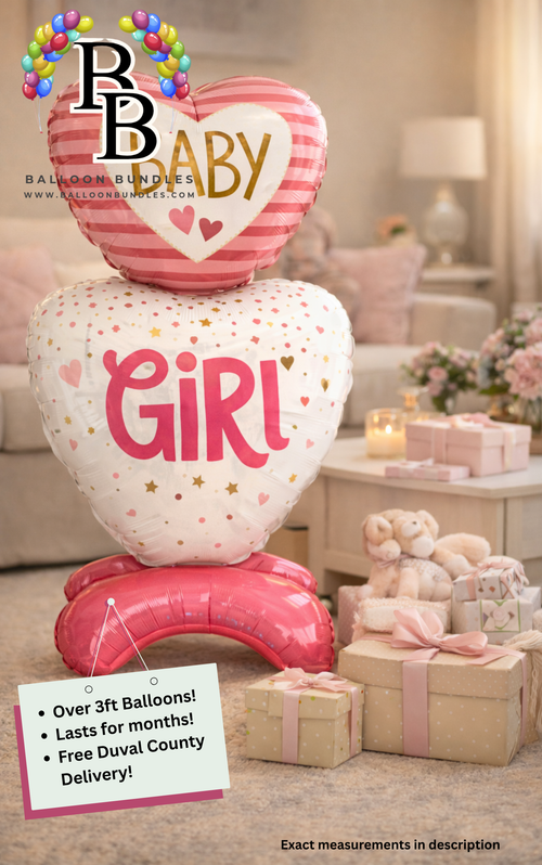 44-inch Baby Girl Heart Balloon