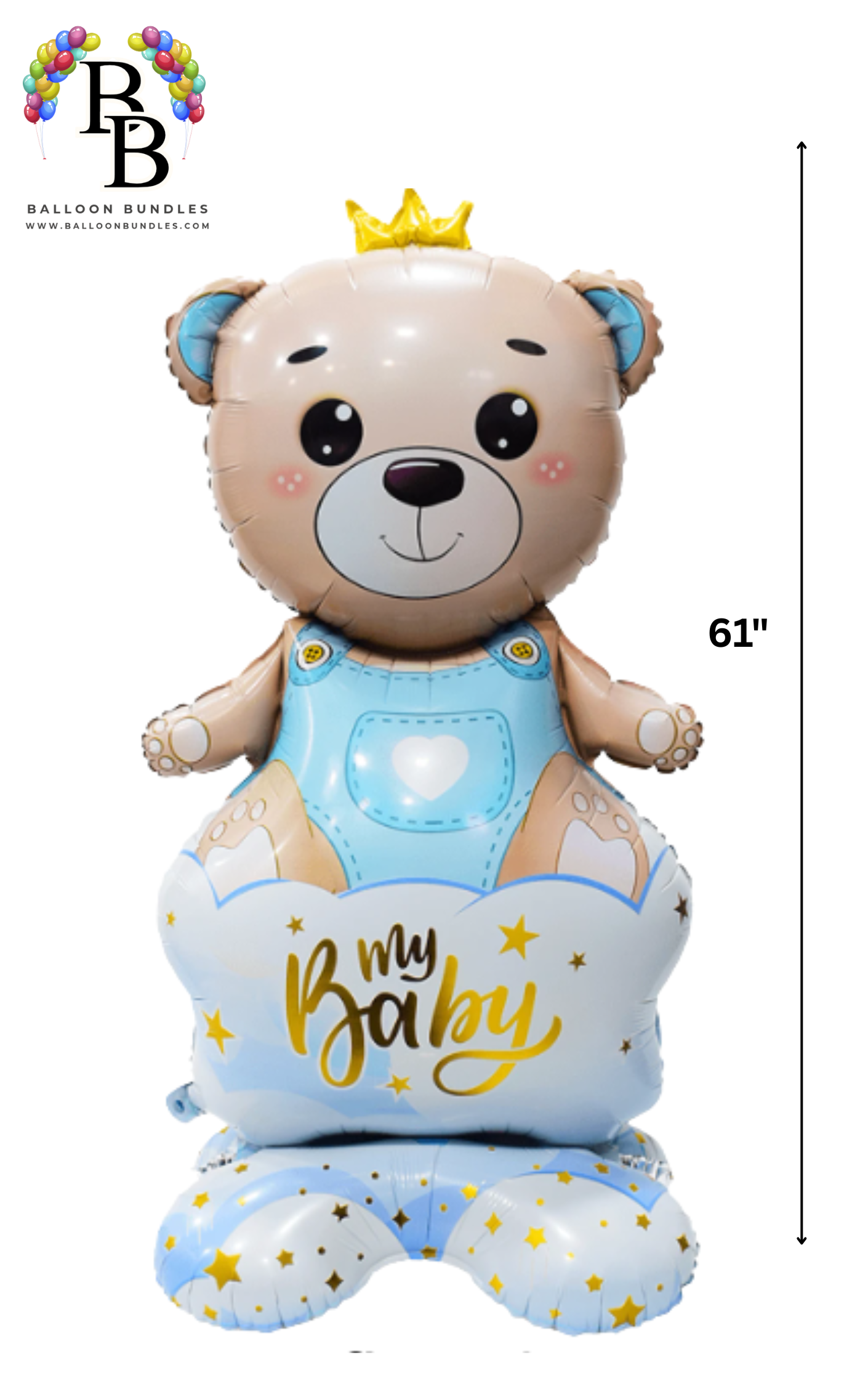 61-inch Baby Bear Balloon (Blue/Boy)