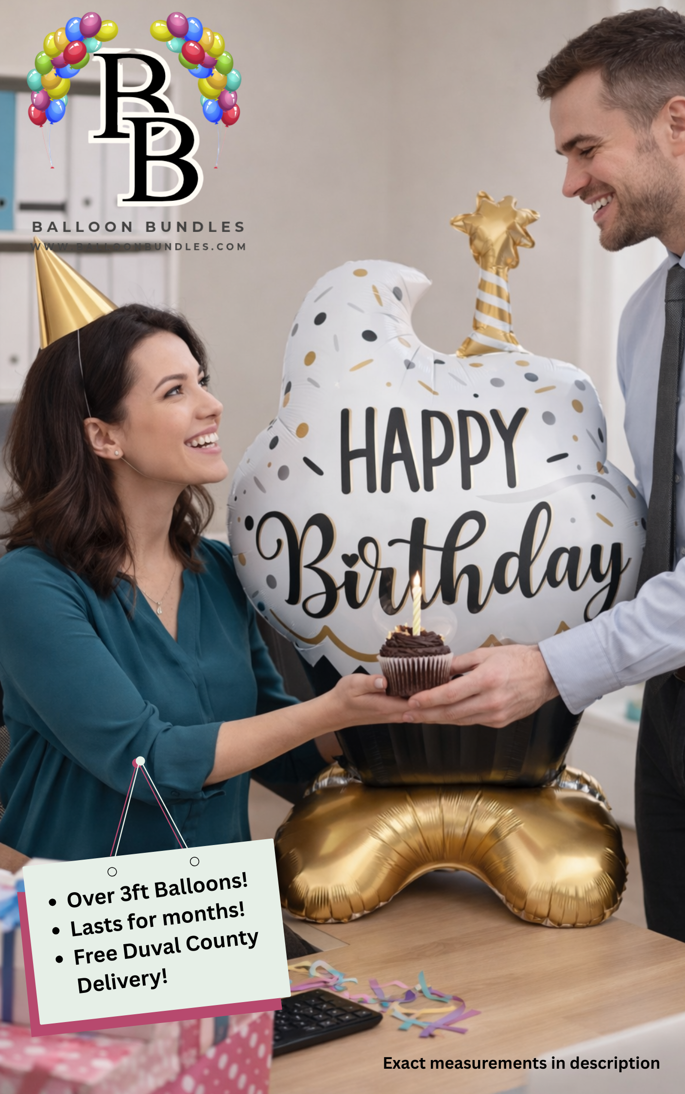 52-inch Happy Birthday Cupcake Balloon