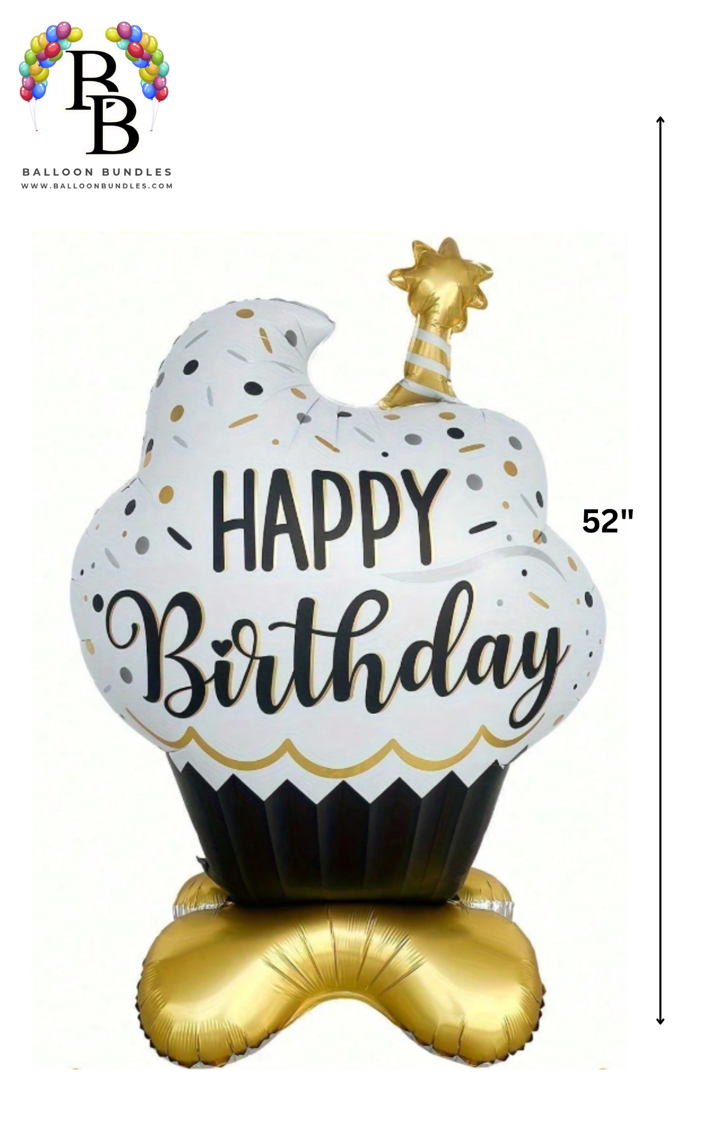 52-inch Happy Birthday Cupcake Balloon