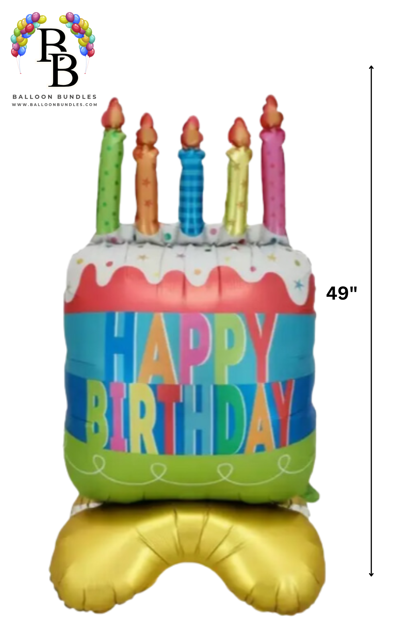 49-inch Happy Birthday Cake Balloon