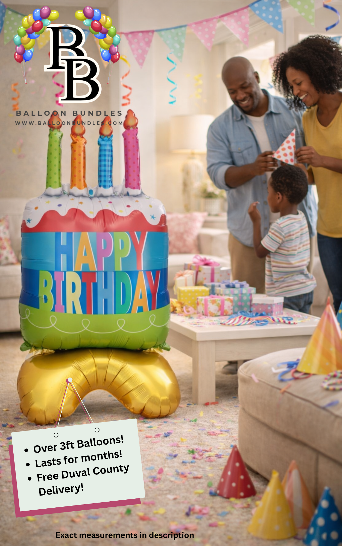 49-inch Happy Birthday Cake Balloon