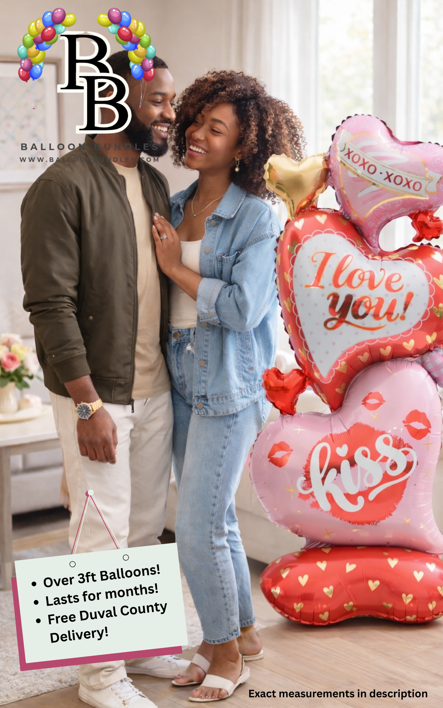 59-inch I Love You Heart Stack Balloon