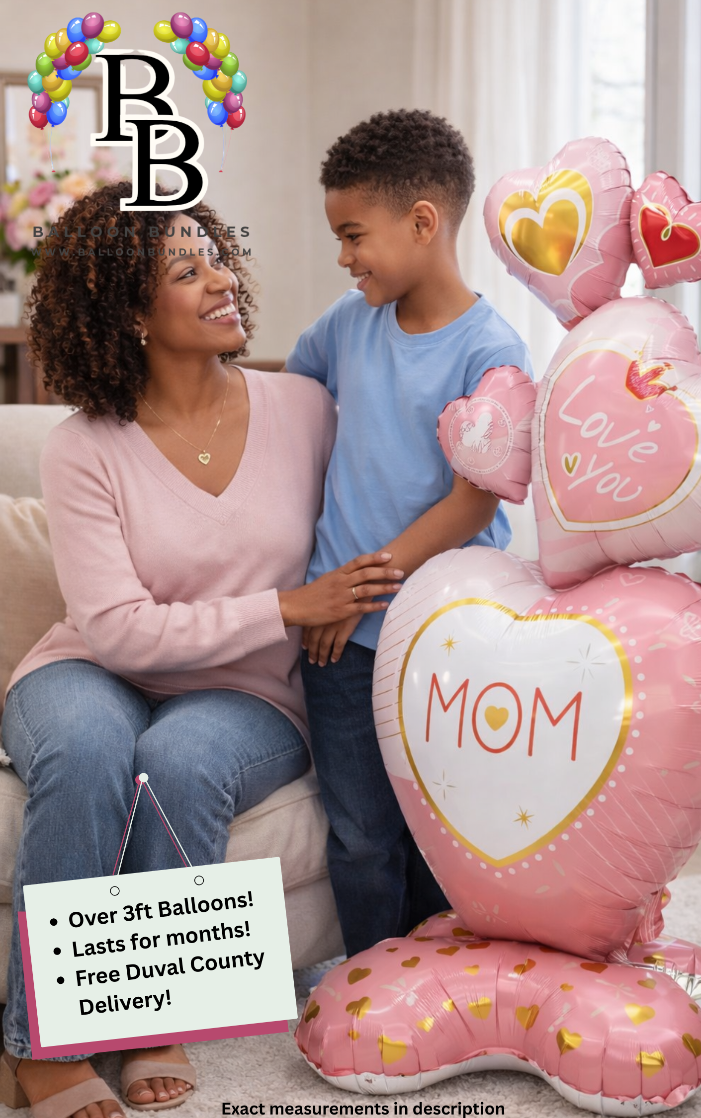 61-inch MOM Heart Stack Balloon