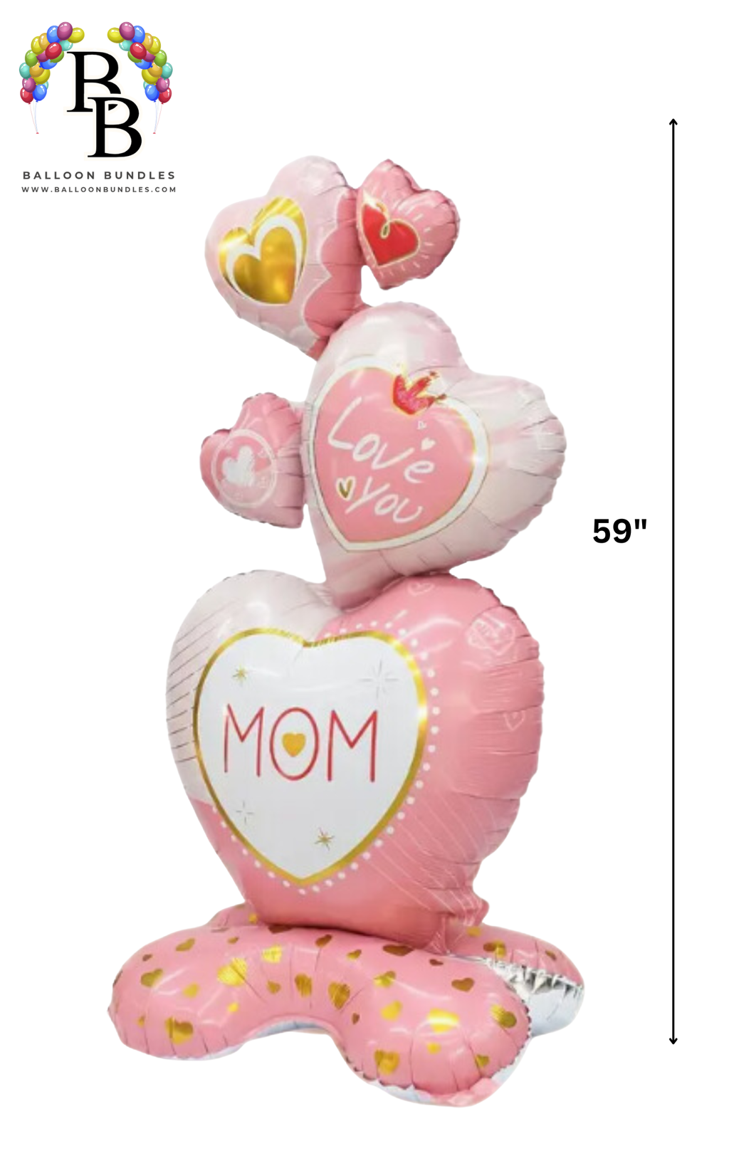 61-inch MOM Heart Stack Balloon
