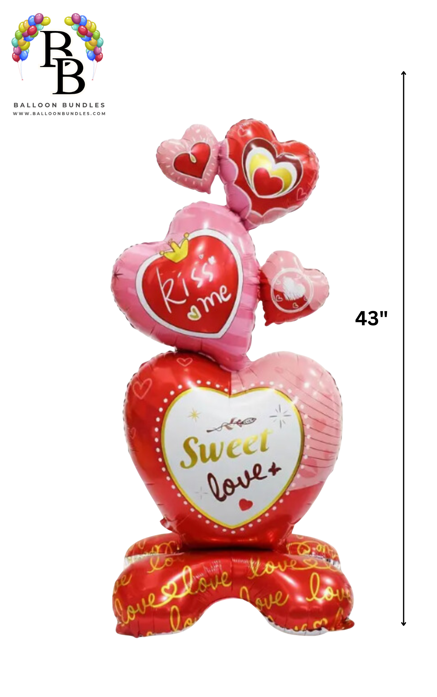 43-inch Sweet Love Heart Stack Balloon