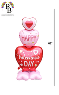 61-inch Happy Valentine's Day Heart Stack Balloon