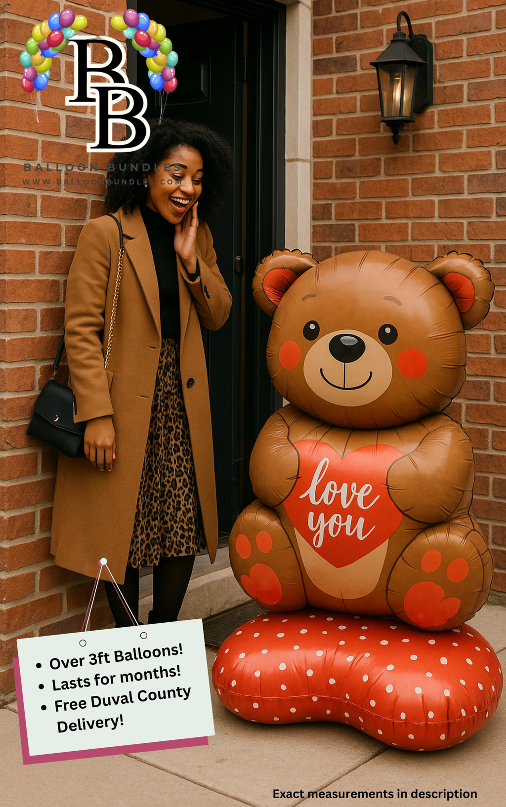 58-inch Love You Bear Balloon