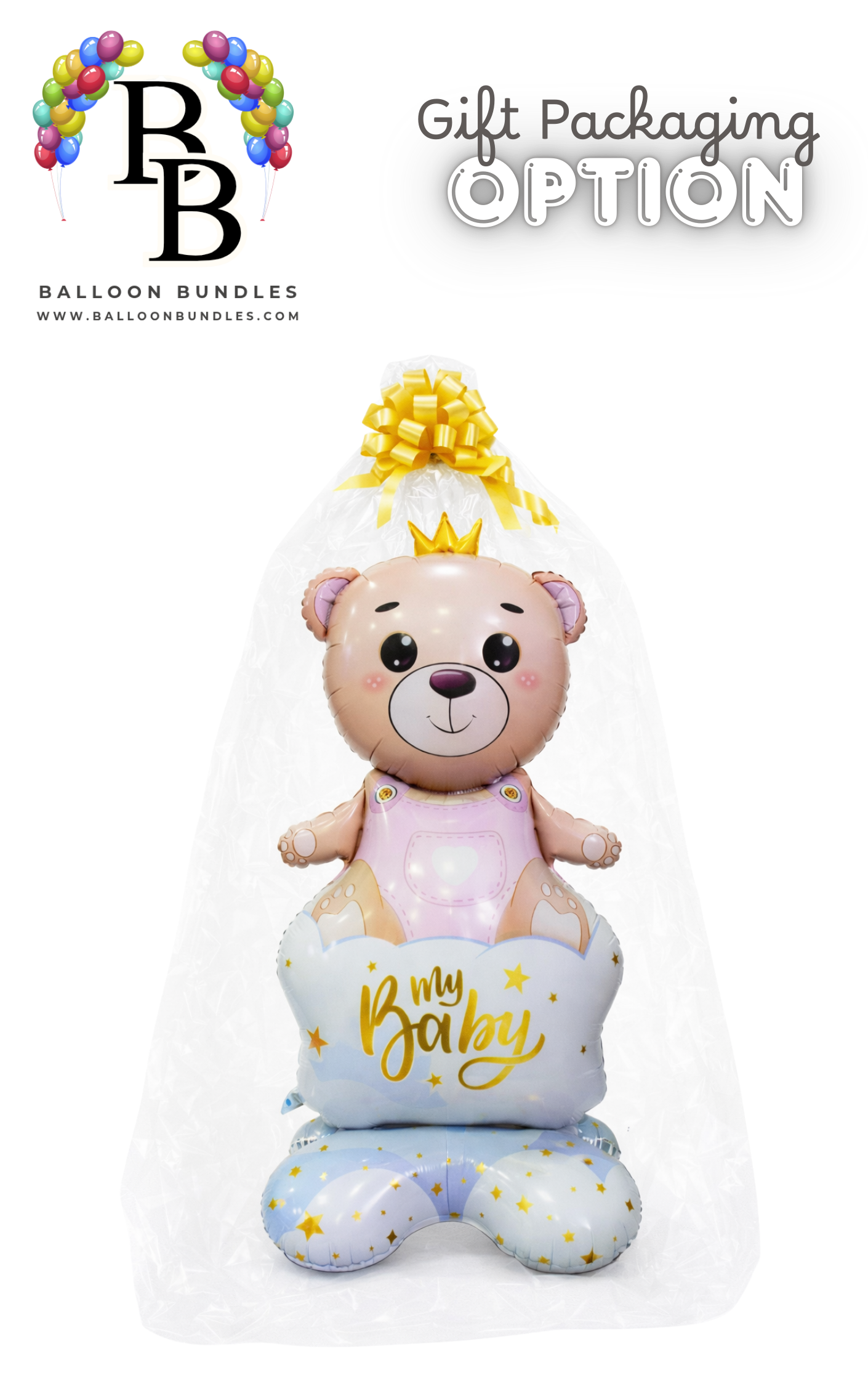 61-inch Baby Bear Balloon (Pink/Girl)