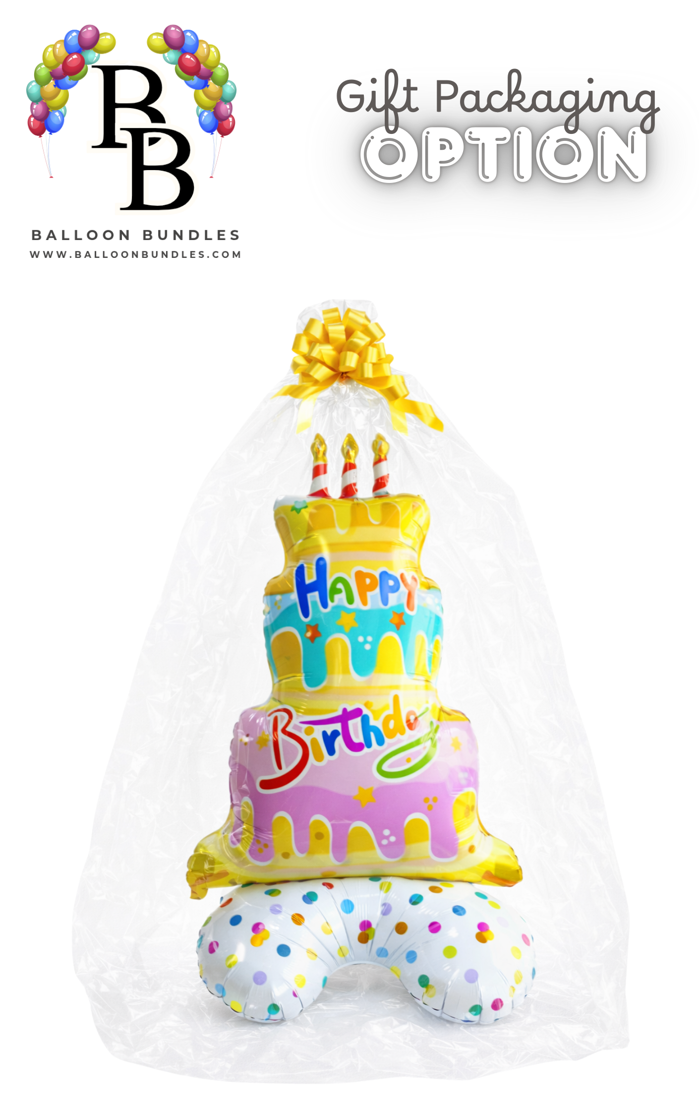 49-inch Happy Birthday Tiered Cake Balloon