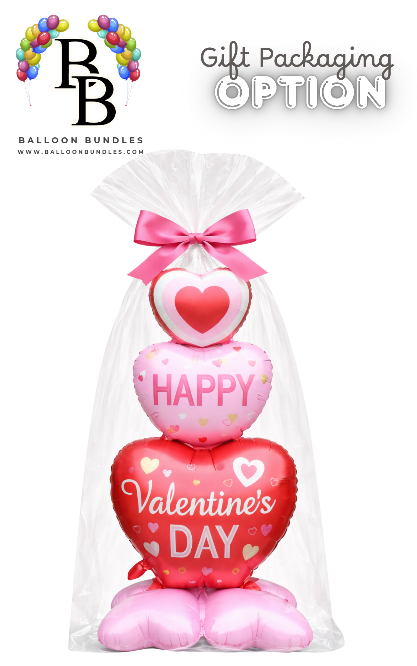 61-inch Happy Valentine's Day Heart Stack Balloon