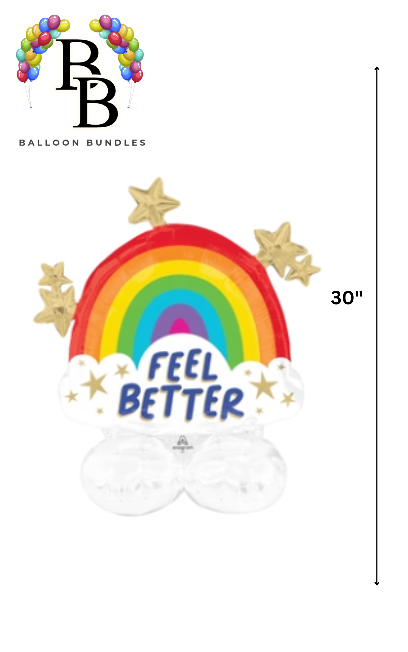30-inch Feel Better Rainbow Balloon