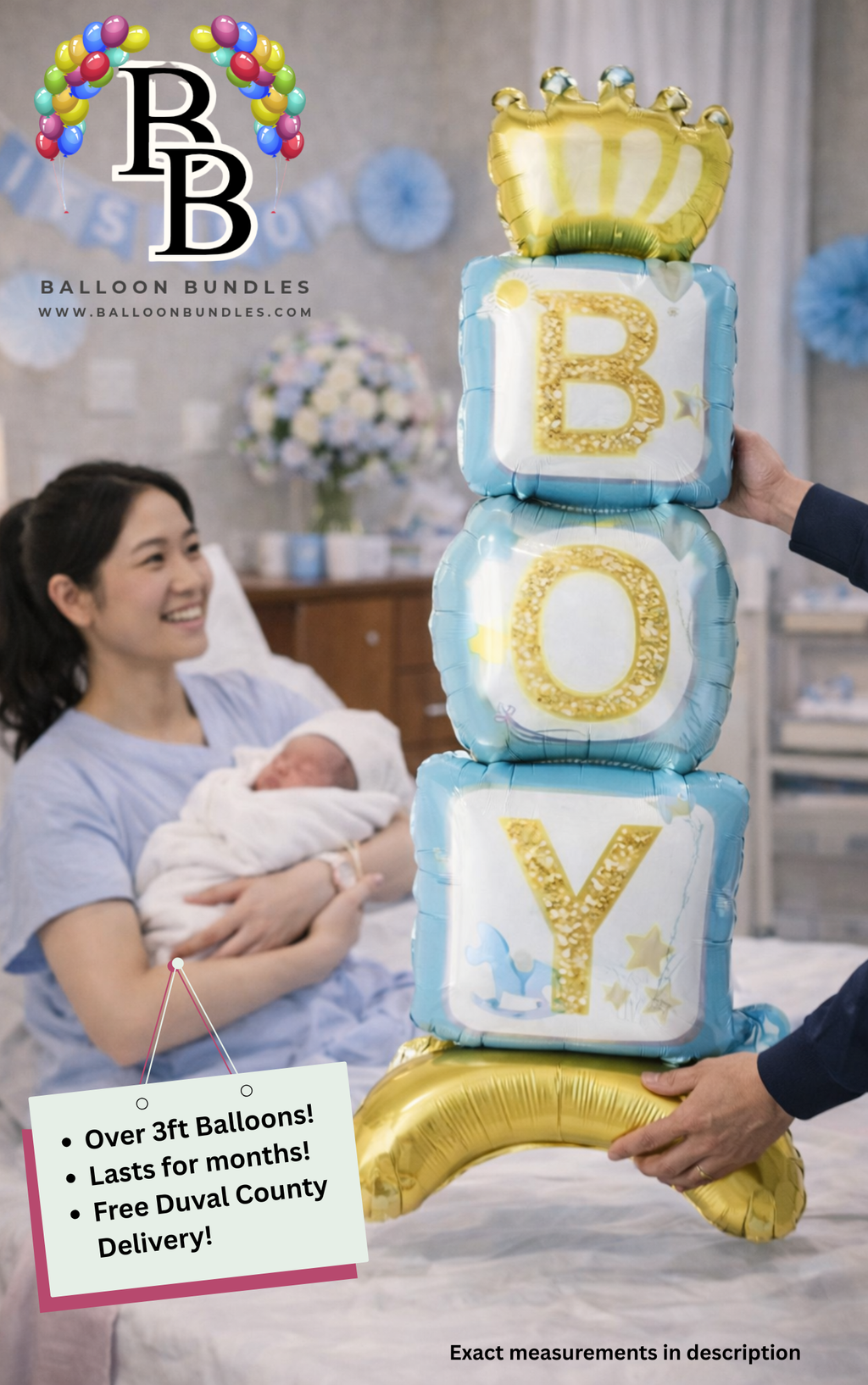 46-inch BOY Blocks Baby Balloon
