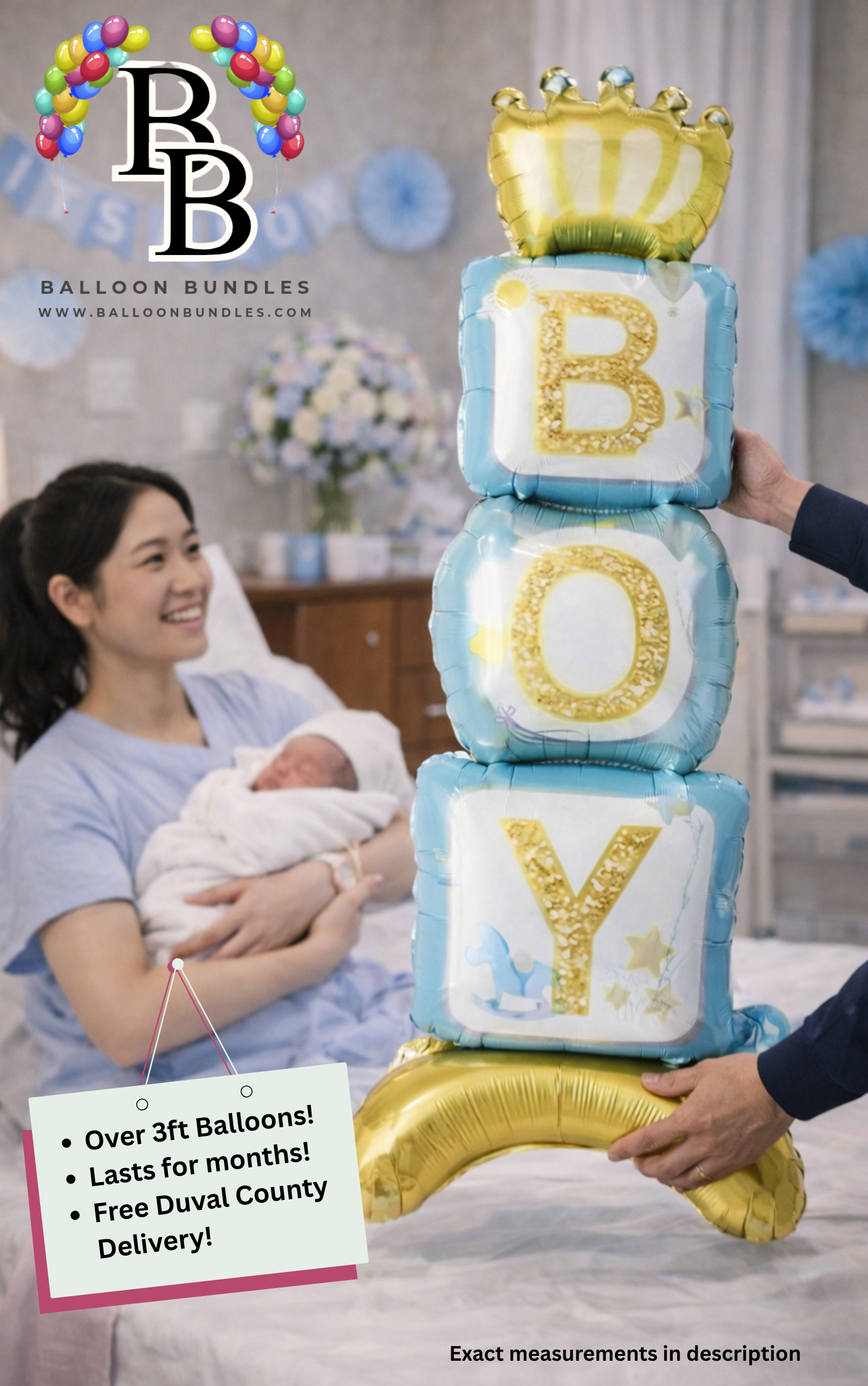 46-inch BOY Blocks Baby Balloon