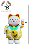 62-inch White Lucky Cat Balloon