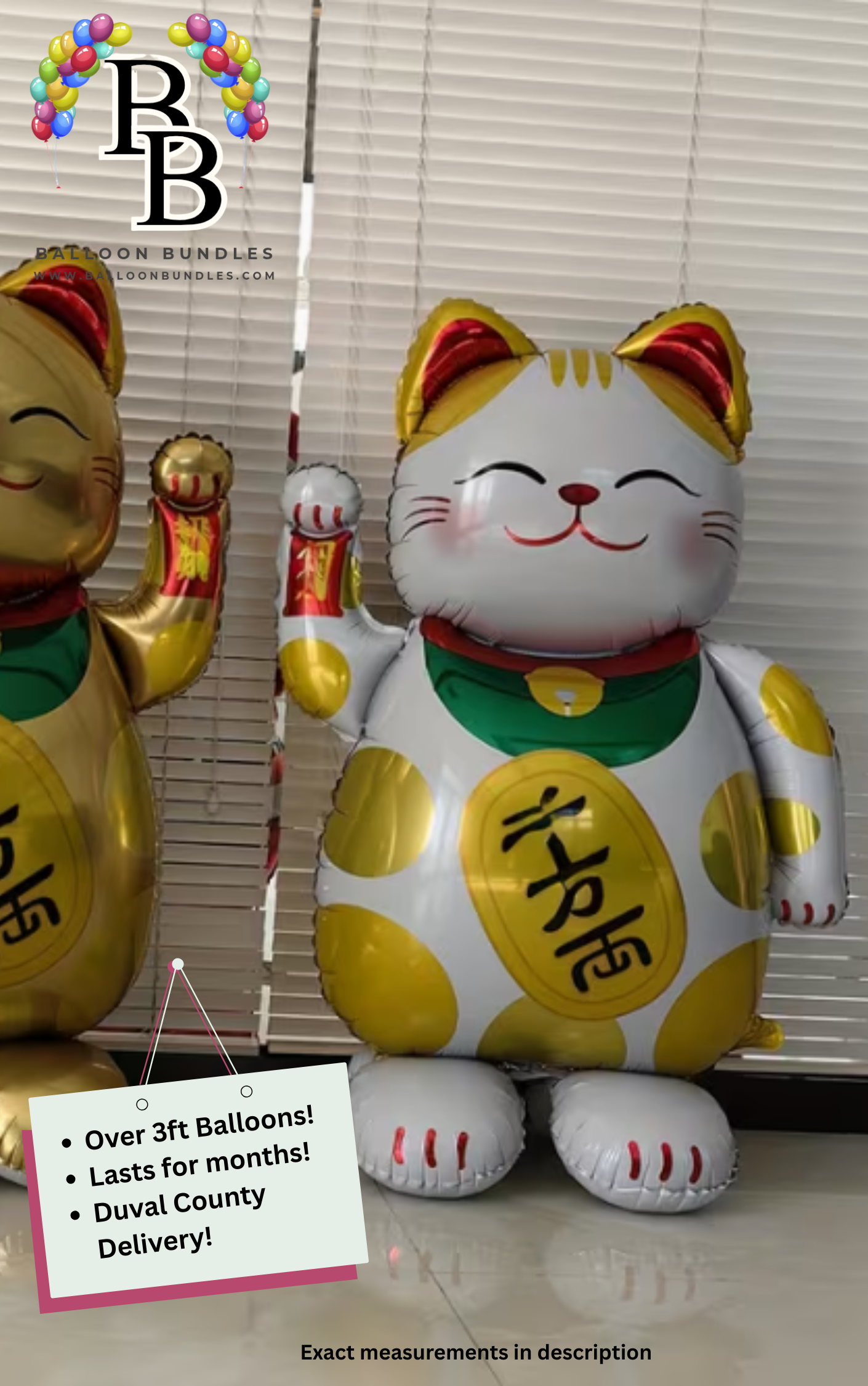 62-inch White Lucky Cat Balloon